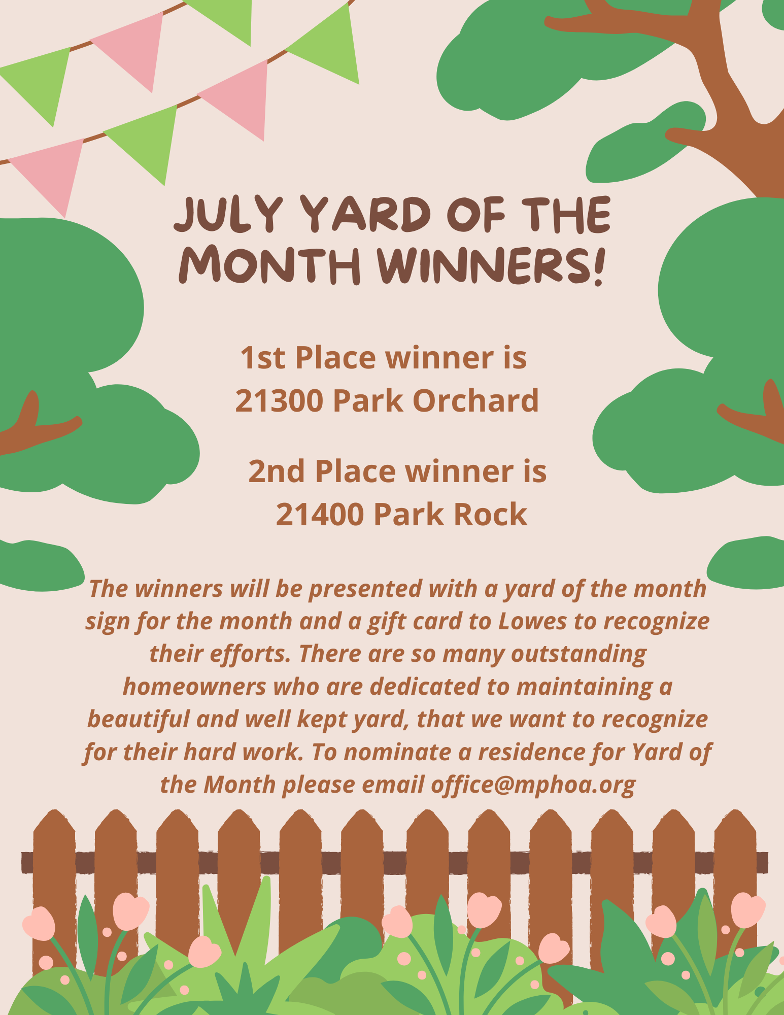 july yard of the month winners